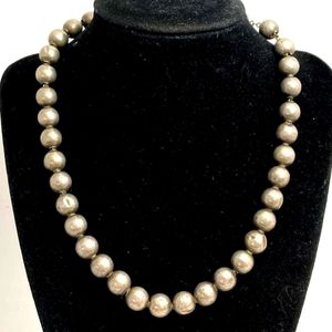 925 Sterling Silver Navajo Pearl Necklace w/copper Chain 13g. 1960